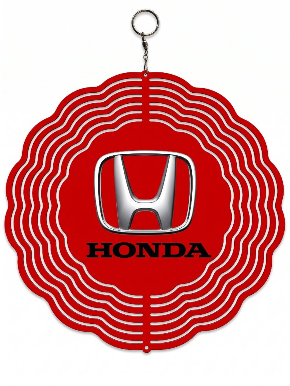 10" Honda Logo Kinetic Wind Spinner - Red Metal Hanging Yard Decor